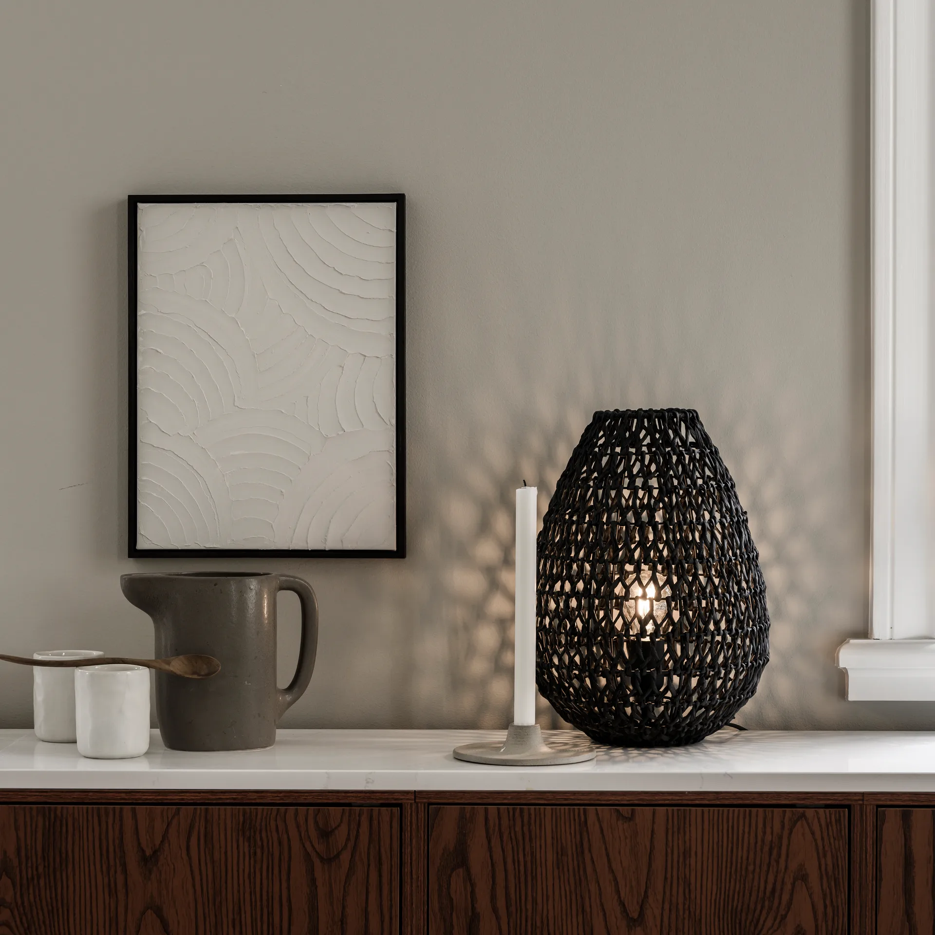 Buster επιτραπέζιο φωτιστικό Ø27 cm, μαύρο Watt & Veke