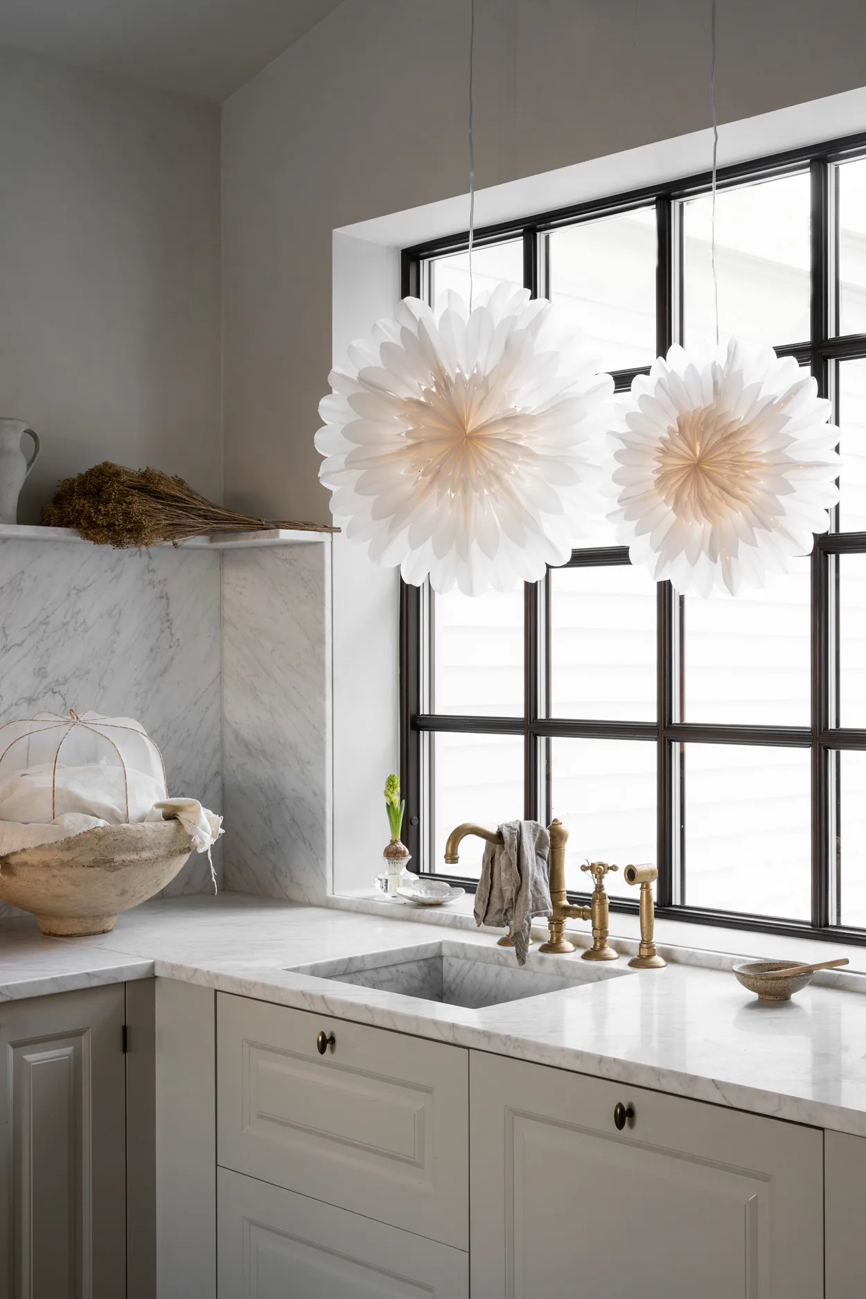 Lotus αστέρι παραμονής 60 cm, Λευκό Watt & Veke