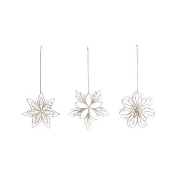 Star mix στολίδια Χριστουγέννων 3 τεμάχια - Λευκό - Watt & Veke