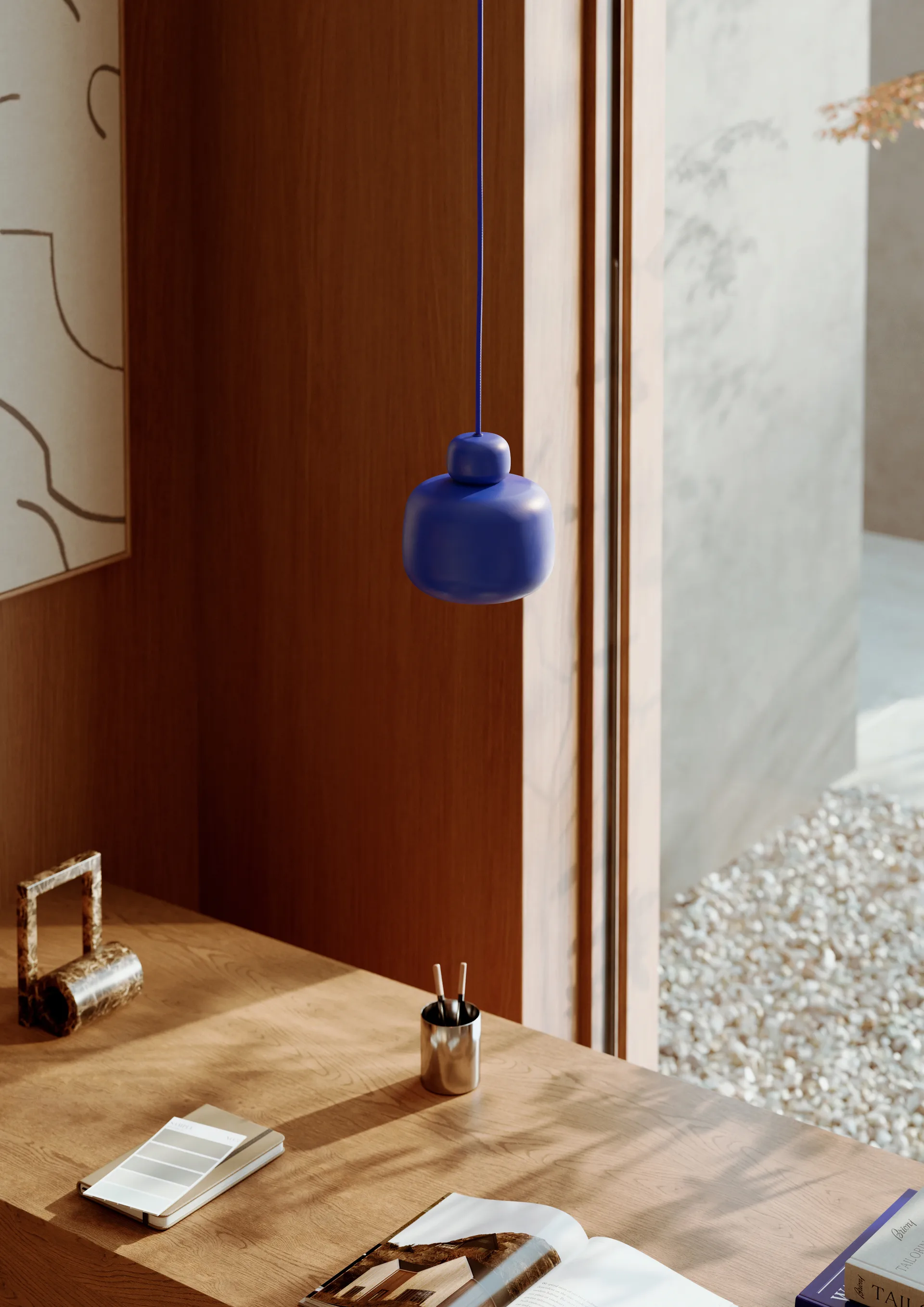 Stone φωτιστικό οροφής small, Cobalt blue Woud