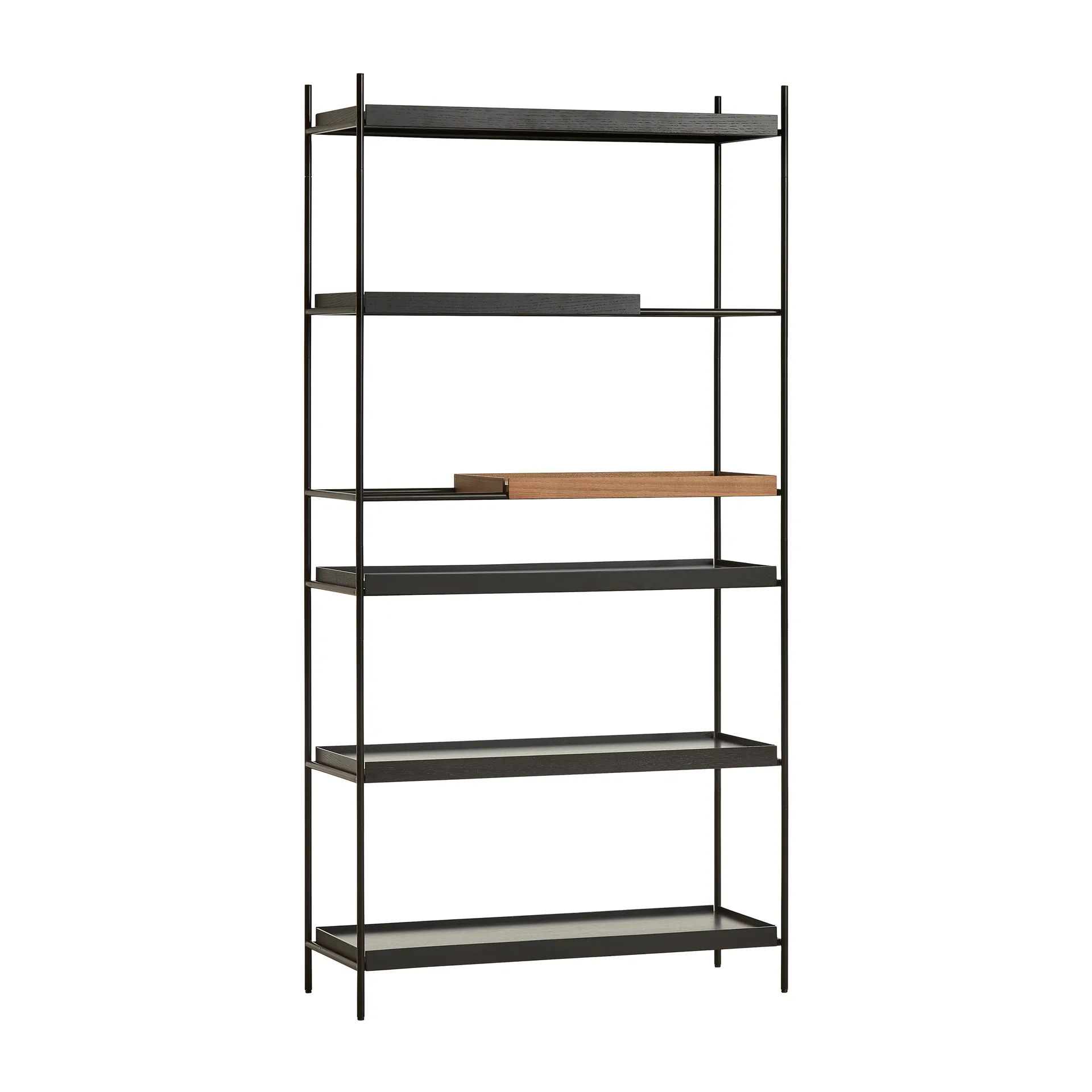 Ψηλή ραφιέρα, Tray, καρυδιά, 100x201 εκ, Στυλ 5 Woud