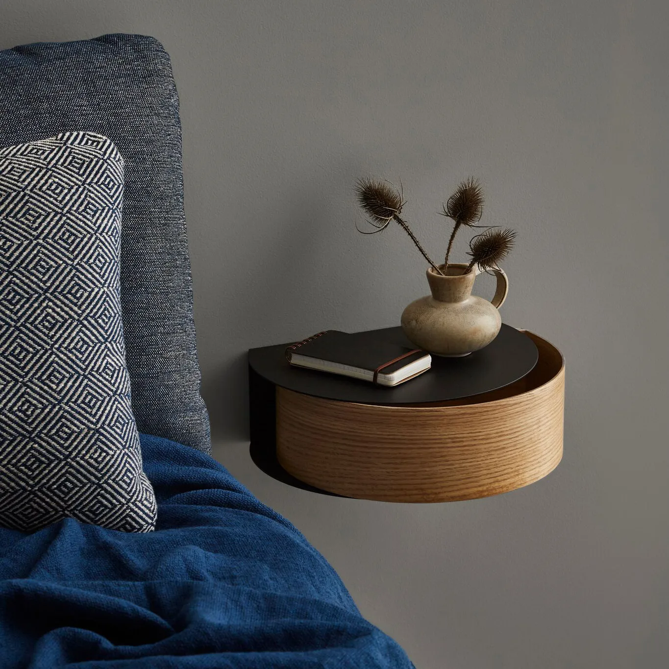 Wallie ράφι, μαύρο. δρυς Woud