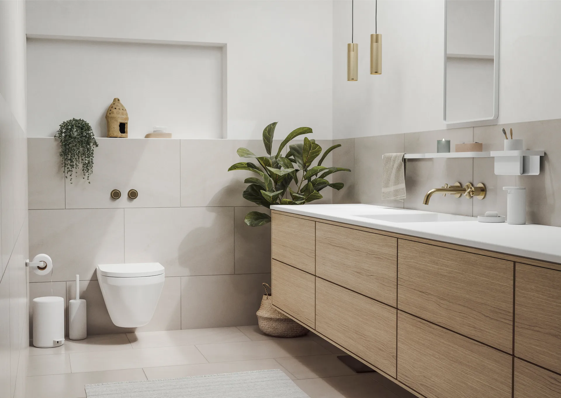 RIM ράφι μπάνιου ψηλό 11x22 cm, Λευκό Zone Denmark