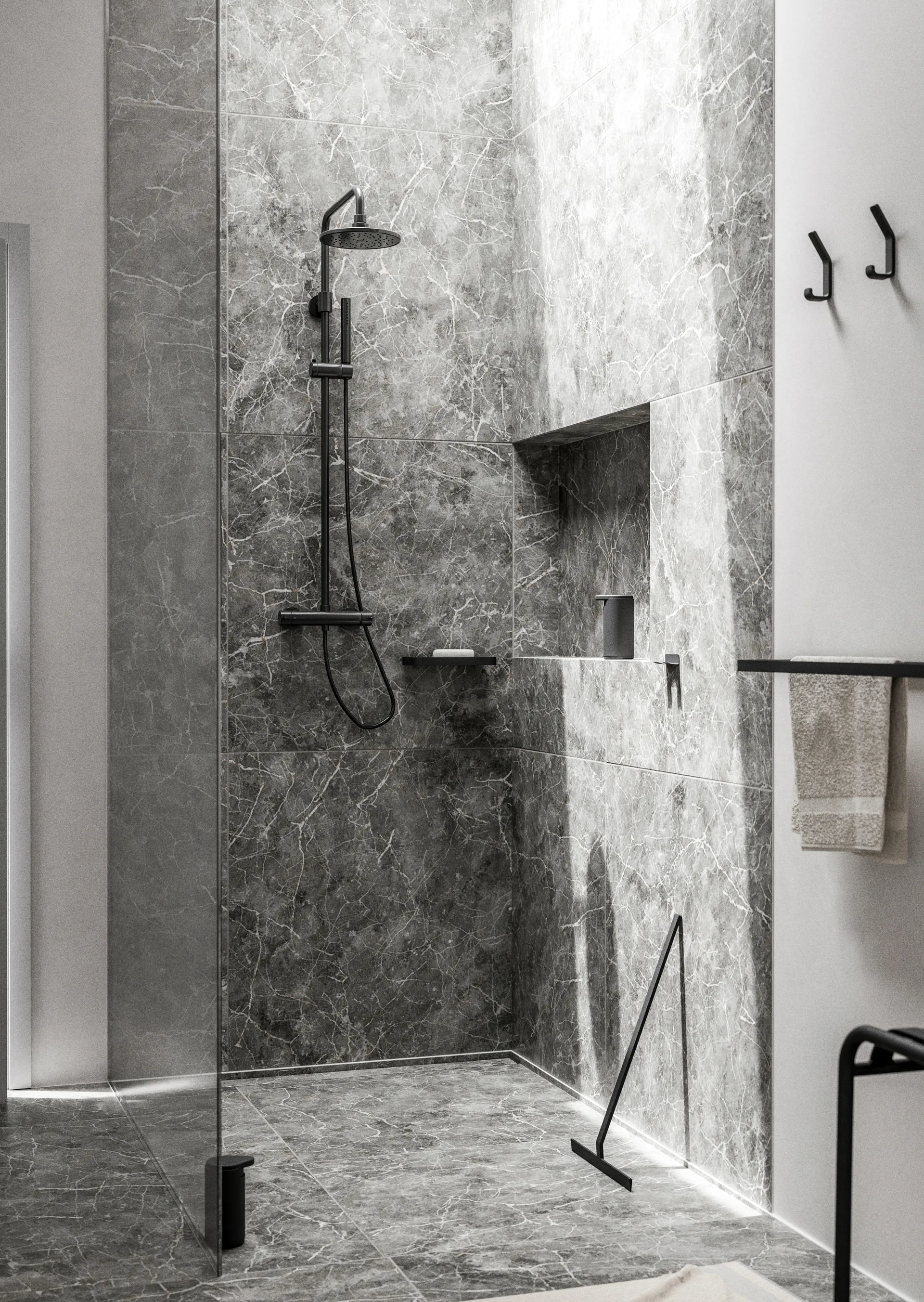 RIM κρεμάστρα για πετσέτες διπλή 12x44 cm, Μαύρο Zone Denmark