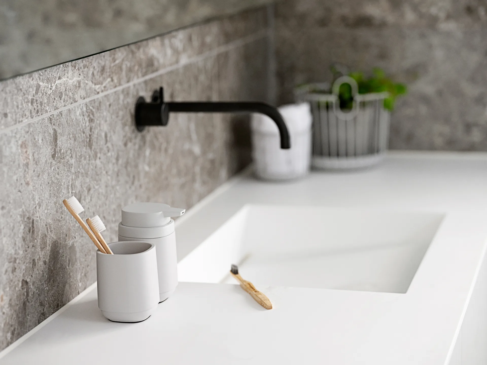 Κούπα οδοντόβουρτσας Time 9.8 εκ., Soft grey Zone Denmark