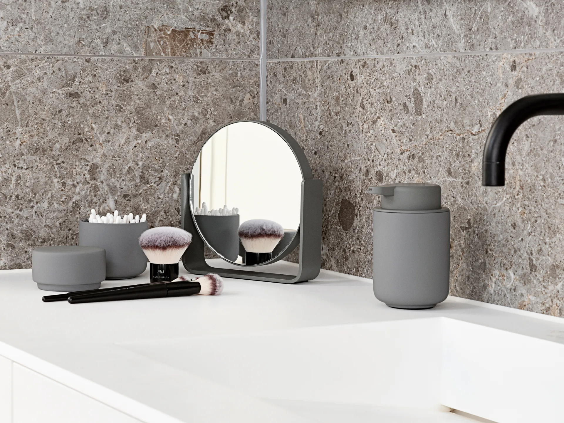 Επιτραπέζιος καθρέφτης Ume με 5x μεγέθυνση 19x19,5 εκ., Γκρί Zone Denmark