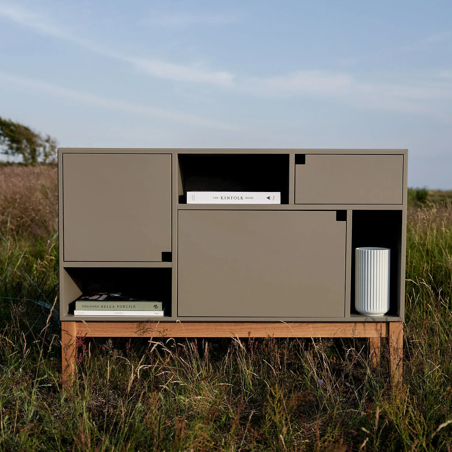 Ντουλάπι, Citti 6x3, Γκρι-βάση από ματ, λακαρισμένη δρυ Zweed