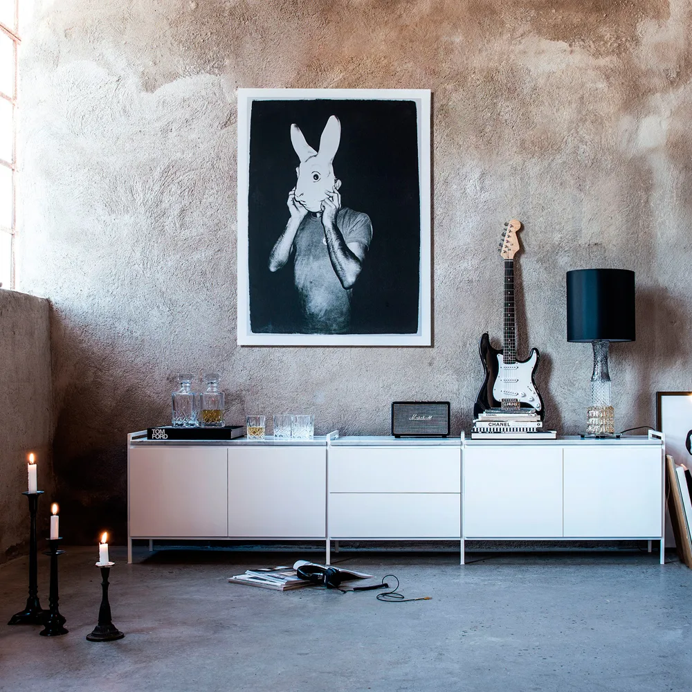 Ντουλάπι-μονάδα Molto 560 , Λευκό, και λευκός μεταλλικός σκελετός Zweed