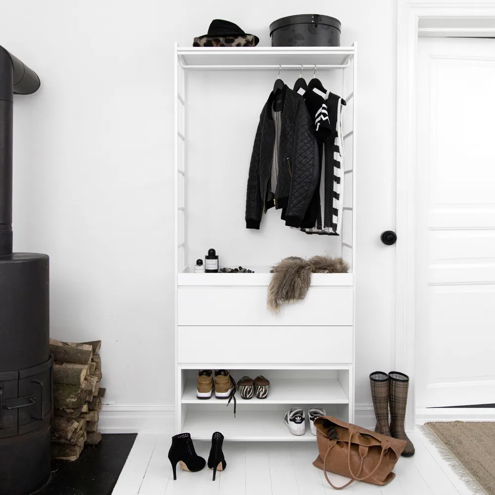 Ανοιχτή ραφιέρα Molto 840, Λευκό, με λευκό μεταλλικό σκελετό Zweed