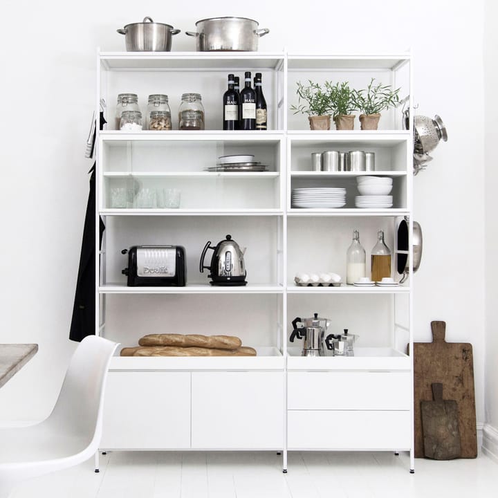 Molto wooden ράφι 560, Λευκό, μαζί με τον λευκό μεταλλικό σκελετό Zweed