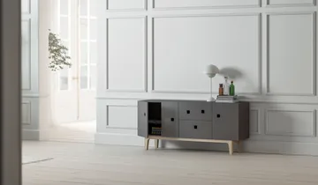 Έπιπλο τηλεόρασης, Peep M2 - Γκρι σχιστόλιθου. Δρυς με λευκό πιγμέντο - Zweed