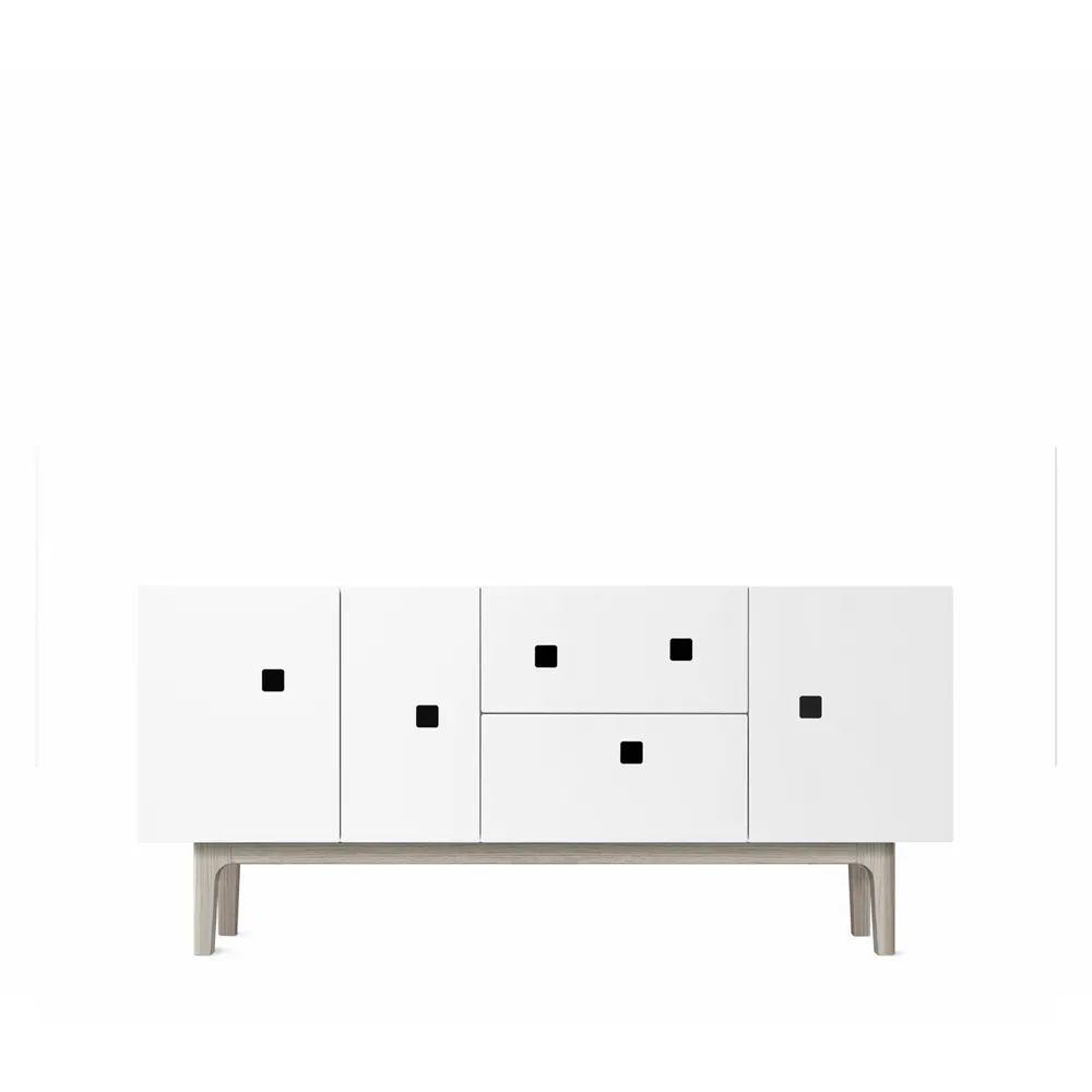 Έπιπλο τηλεόρασης, Peep M2, Λευκό. Δρυς με λευκό πιγμέντο Zweed