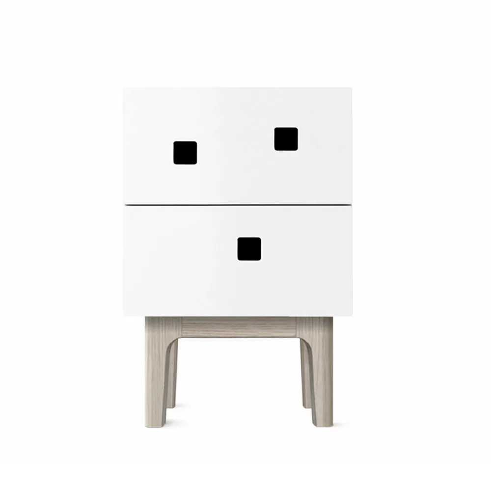 Κομοδίνο, Peep S1, Λευκό, δρυς με λευκό πιγμέντο Zweed