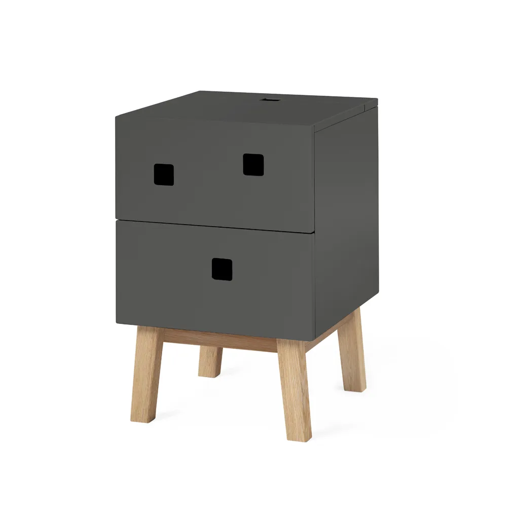 Κομοδίνο, Peep S1, Γκρι σχιστόλιθου, ρετρό, βάση από δρυ Zweed