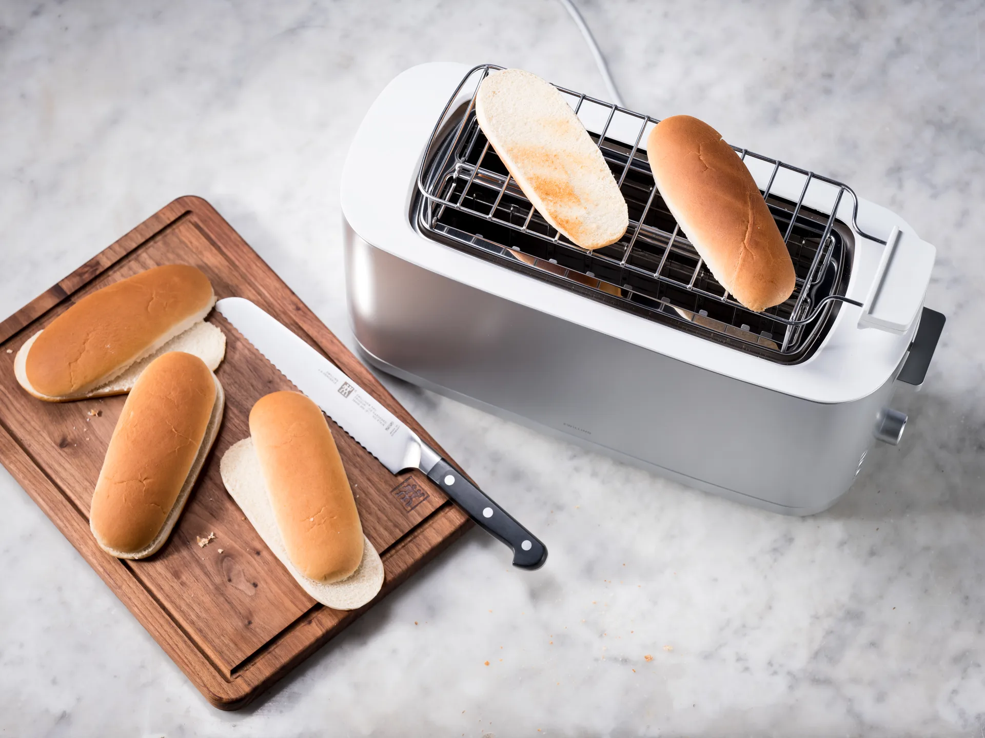 Zwilling φρυγανιέρα με συσκευή ζεστάματος ψωμιού 2 κοντές θέσεις, Ασήμι Zwilling