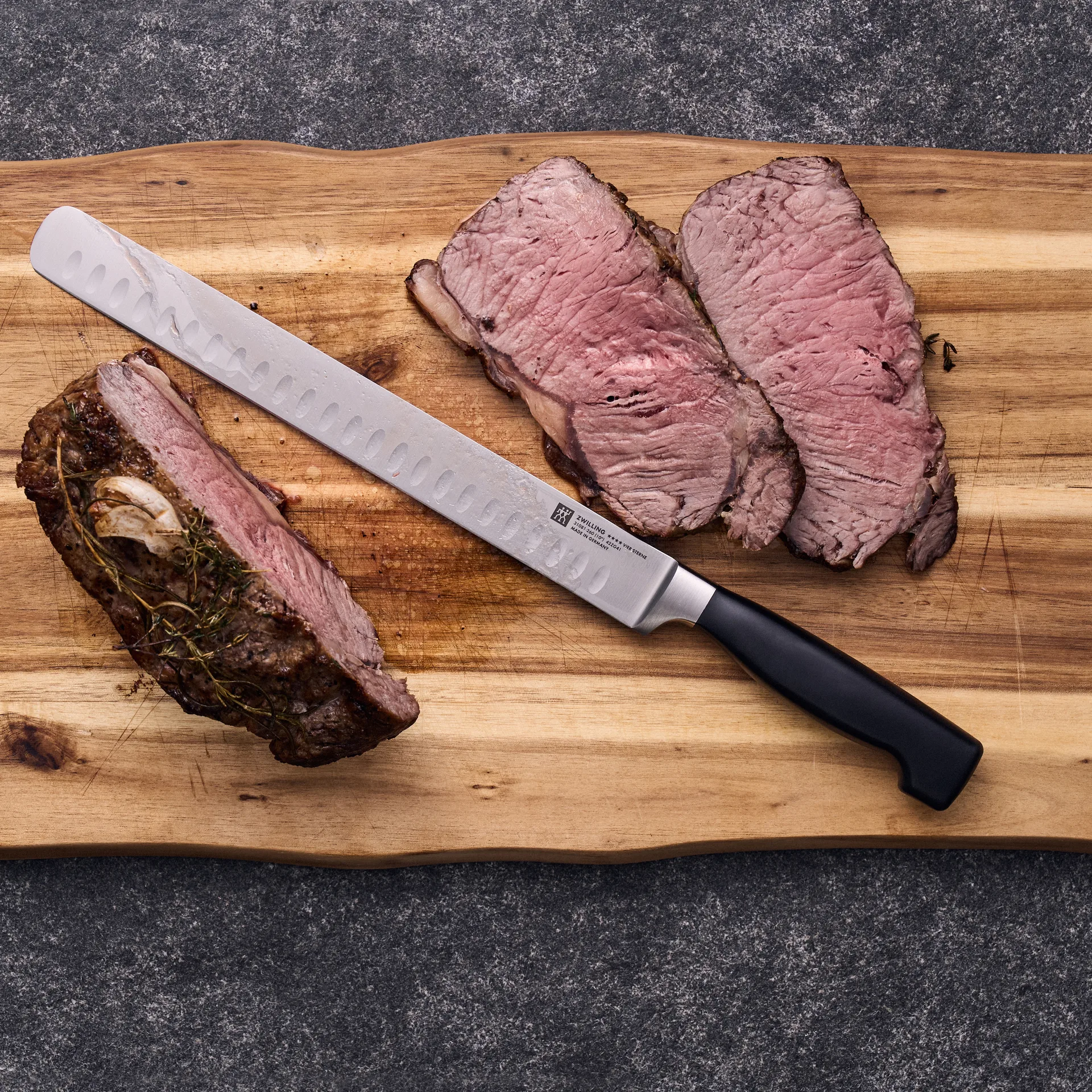 Zwilling Four star μαχαίρι /φιλεταρίσματος 26 εκ., Μαύρο -ανοξείδωτο ατσάλι Zwilling