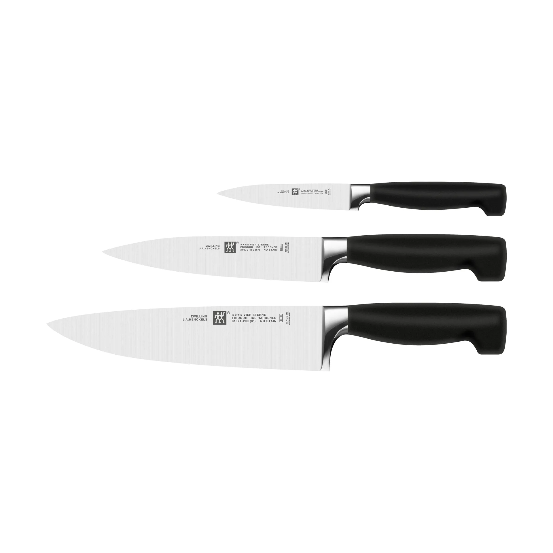 Zwilling Four star σετ μαχαιριών 3 κομμάτια, Μαύρο -ανοξείδωτο ατσάλι Zwilling