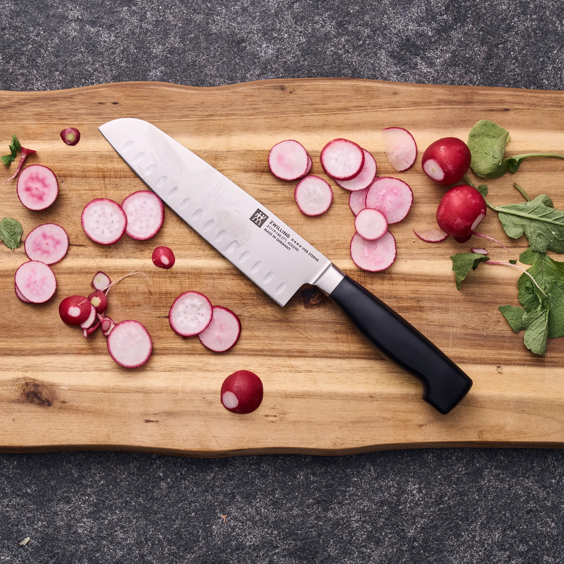 Zwilling Four star μαχαίρι santoku 18 εκ., Μαύρο -ανοξείδωτο ατσάλι Zwilling