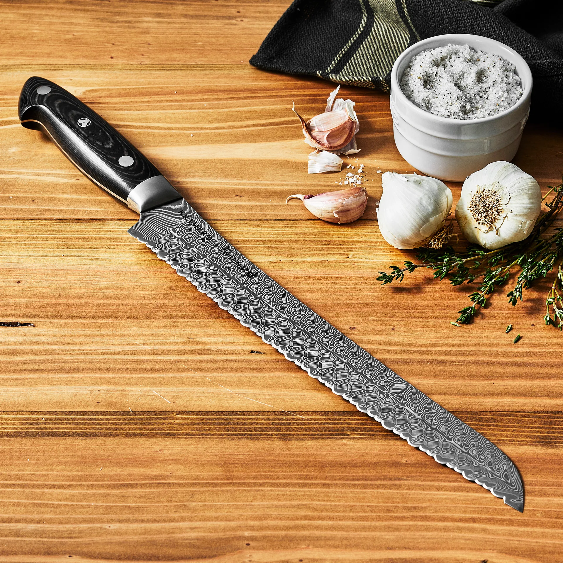 Zwilling Kramer euro stainless μαχαίρι ψωμιού 26 εκ., Δαμασκό μαύρο Zwilling