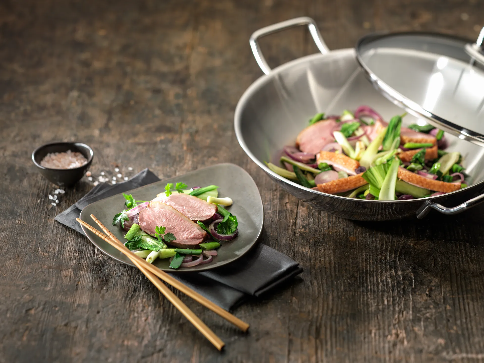 Zwilling Plus γουόκ με γυάλινο καπάκι Ø32 εκ., Ανοξείδωτο ατσάλι Zwilling