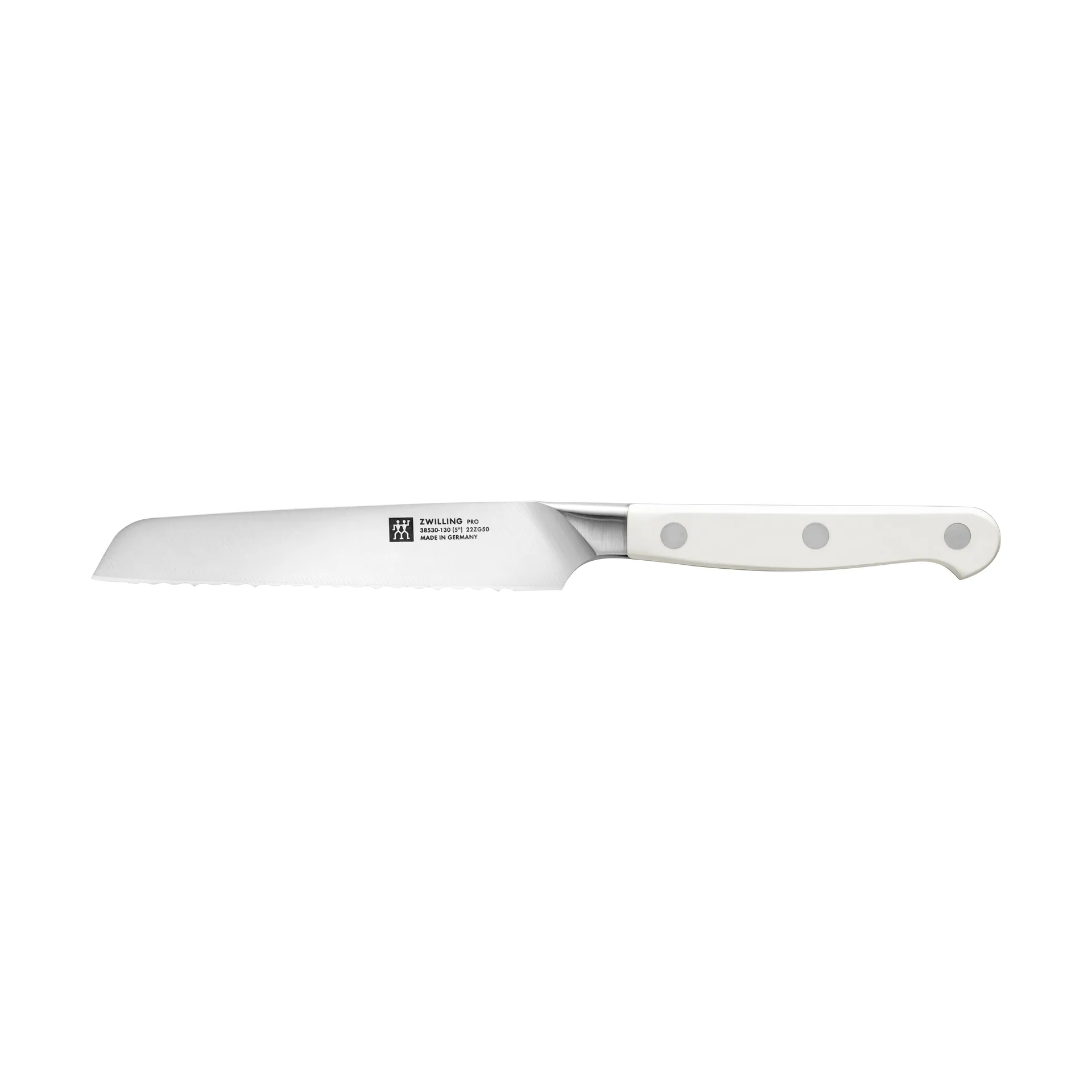 Zwilling pro le blanc οδοντωτό μαχαίρι γενικής χρήσης 13 εκ.., Λευκό-ανοξείδωτο ατσάλι Zwilling