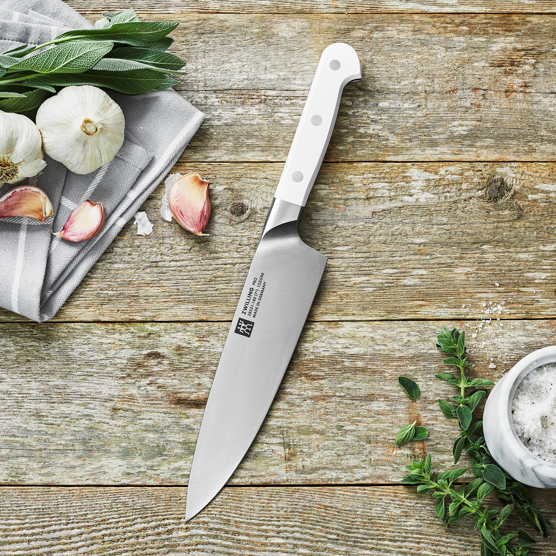 Zwilling Pro le Blanc μαχαίρι σεφ 18 εκ, Λευκό-ανοξείδωτο ατσάλι Zwilling