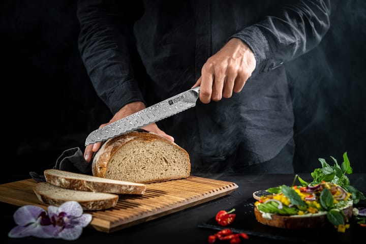 Zwilling Tanrei μαχαίρι ψωμιού 23 εκ., Δαμασκό μαύρο Zwilling
