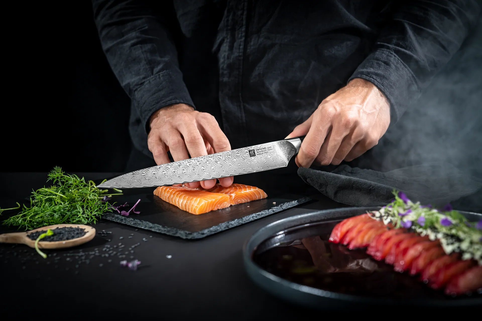 Zwilling Tanrei φιλέ μαχαίρι 23 εκ., Δαμασκό μαύρο Zwilling