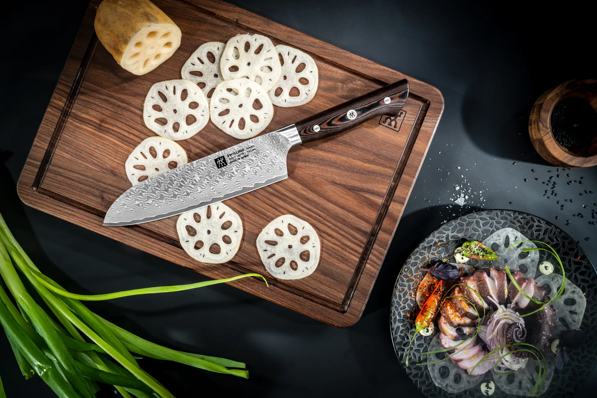 Zwilling Tanrei μαχαίρι santoku 18 εκ., Δαμασκό μαύρο Zwilling