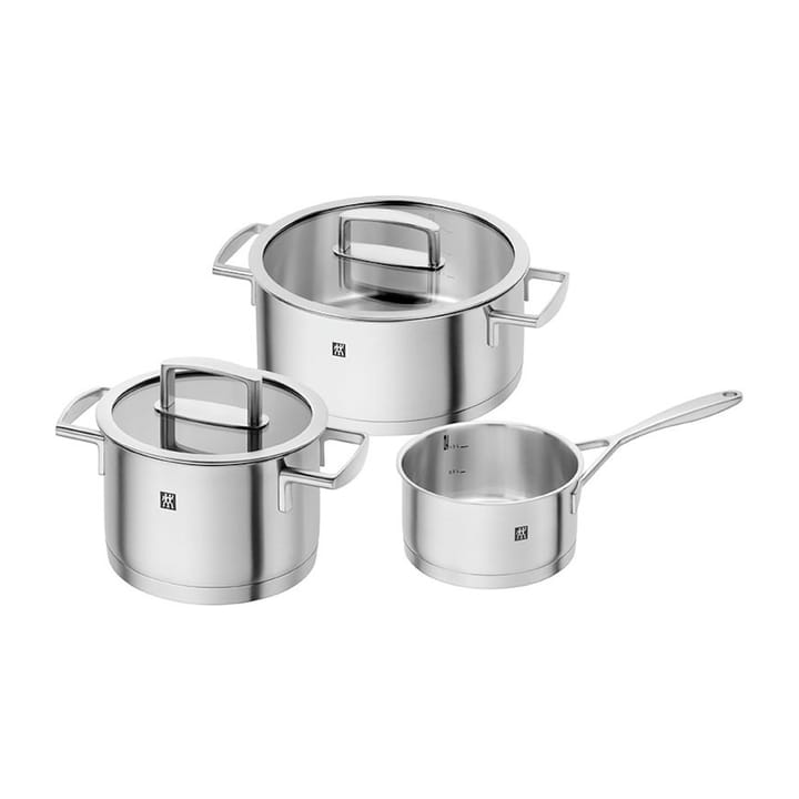 Zwilling Vitality σετ κατσαρολάκι 5 τεμάχια, Ανοιξείδωτο ατσάλι-διαφανές Zwilling