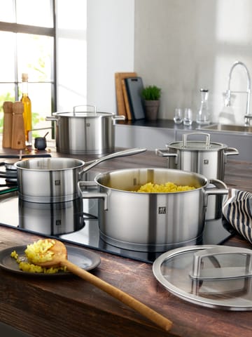 Zwilling Vitality σετ κατσαρολάκι 5 τεμάχια - Ανοιξείδωτο ατσάλι-διαφανές - Zwilling